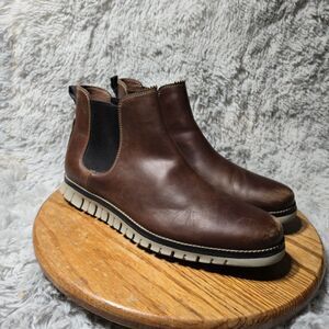 Cole Haan Zerogrand Mens Size 10.5 Formal Chelsea Waterproof Brown Leather Boots